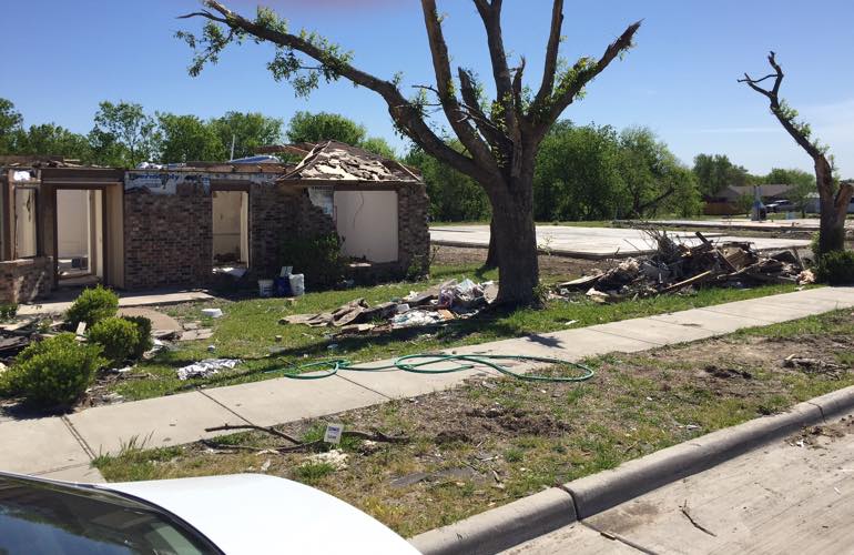 A home in Texas that was hit by a tornado